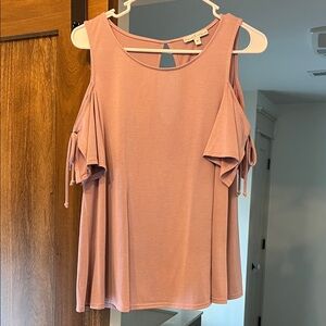 Moa Moa Cold Shoulder Blouse in Mauve